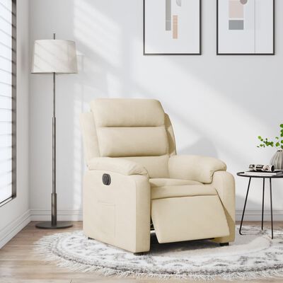 vidaXL Sillón reclinable eléctrico de tela crema