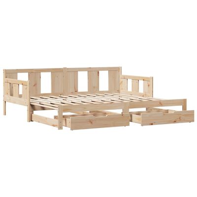 vidaXL Sofá cama nido con cajones madera maciza de pino 80x200 cm