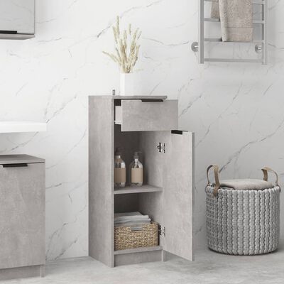 vidaXL Armario de baño madera contrachapada gris hormigón 32x34x90 cm