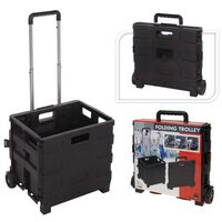 H&S Collection Trolley de transporte de aluminio con caja plegable de PP