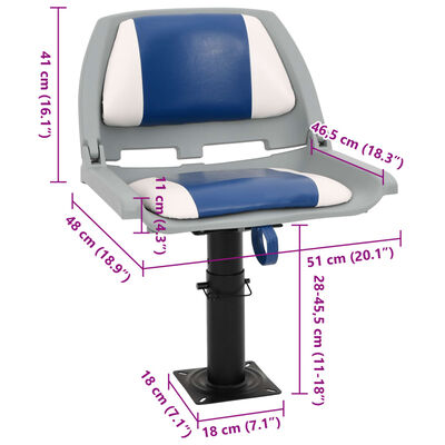 vidaXL Asientos plegables de barco 4 uds azul y blanco 48x51x41 cm