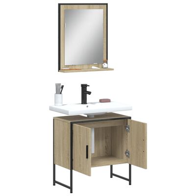 vidaXL Set de muebles de baño 2 pzas madera de ingeniería roble sonoma