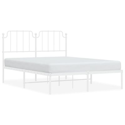 vidaXL Estructura cama sin colchón con cabecero metal blanco 150x200cm