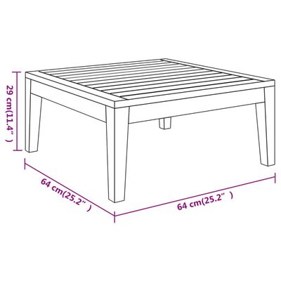 vidaXL Set muebles de jardín 4 pzas cojines crema madera de acacia