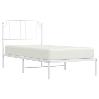 vidaXL Estructura cama sin colchón con cabecero metal blanco 90x190 cm