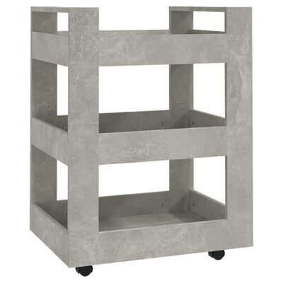 vidaXL Carrito de cocina madera contrachapada gris hormigón 60x45x80cm