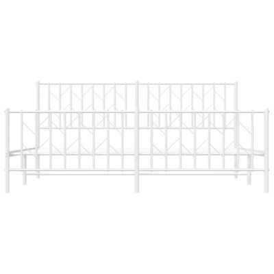 vidaXL Estructura cama sin colchón con estribo metal blanco 183x213 cm