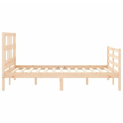 vidaXL Estructura de cama con cabecero madera maciza 140x190 cm