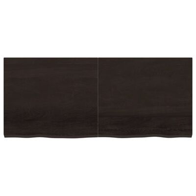 vidaXL Tablero mesa madera roble tratada marrón oscuro 140x60x(2-4) cm