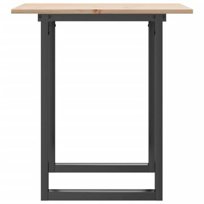 vidaXL Mesa de comedor marco O madera maciza pino y hierro 60x60x75 cm