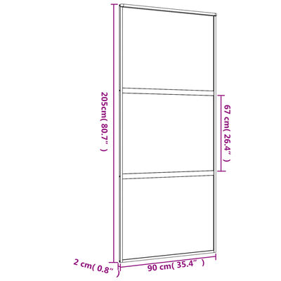 vidaXL Puerta corredera dorada de vidrio ESG transparente y aluminio