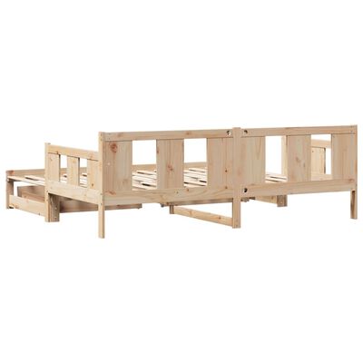 vidaXL Sofá cama nido con cajones madera maciza de pino 80x200 cm