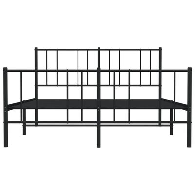 vidaXL Estructura cama sin colchón con estribo metal negro 120x200 cm