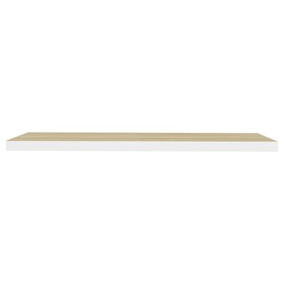 vidaXL Estante flotante pared 2 uds MDF roble y blanco 120x23,5x3,8 cm