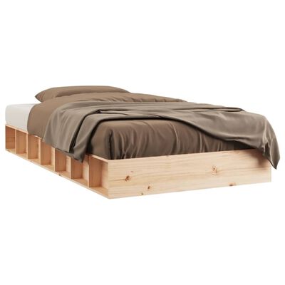 vidaXL Estructura de cama doble pequeña de madera maciza 120x190 cm