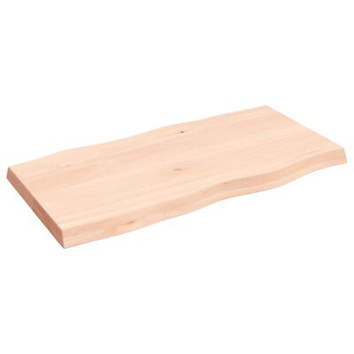 vidaXL Tablero de mesa madera maciza borde natural 100x50x(2-6) cm