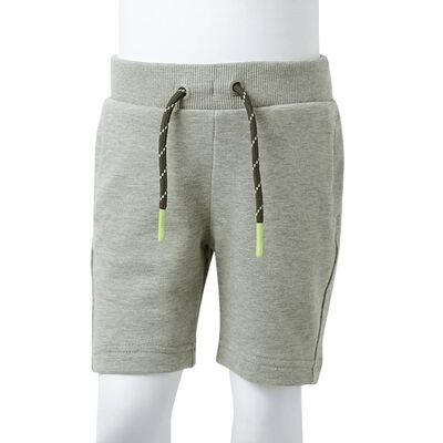 Pantalones cortos infantiles con cordón caqui claro mélange 104