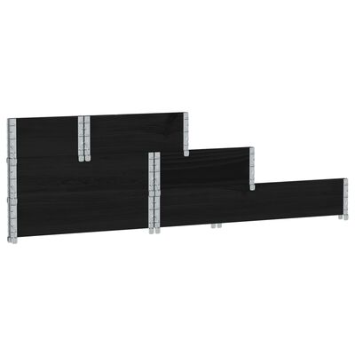 vidaXL Arriate elevado de 3 niveles madera maciza pino negro 120x80 cm