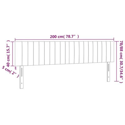 vidaXL Cabeceros 2 unidades de terciopelo rosa 100x5x78/88 cm