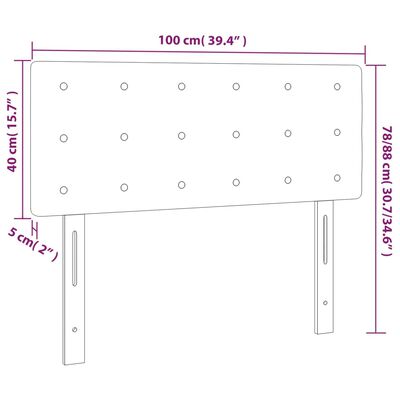 vidaXL Cabecero con LED de tela gris taupe 100x5x78/88 cm