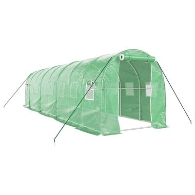 vidaXL Invernadero con estructura de acero verde 16 m² 8x2x2 m