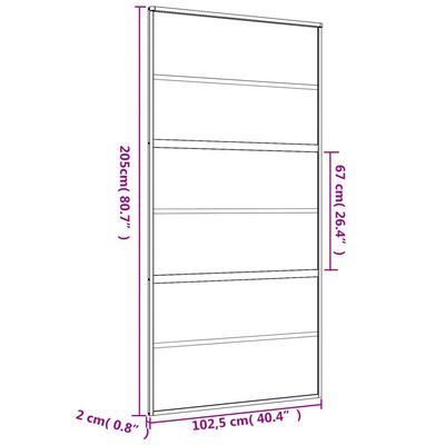 vidaXL Puerta corredera dorada de vidrio ESG esmerilado y aluminio