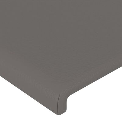 vidaXL Estructura de cama con cabecero cuero sintético gris 80x200 cm