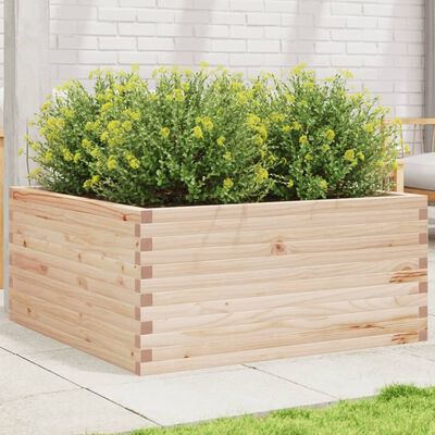 vidaXL Jardinera de madera maciza de pino 100x100x46 cm