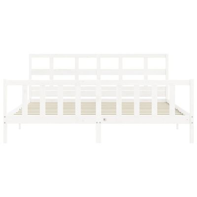 vidaXL Estructura de cama con cabecero madera maciza blanco 200x200 cm