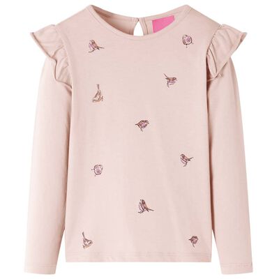 Camiseta infantil de manga larga rosa 104