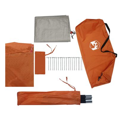 vidaXL Tienda de campaña con túnel para 4 personas impermeable naranja