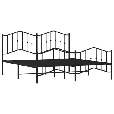 vidaXL Estructura cama sin colchón con estribo metal negro 183x213 cm