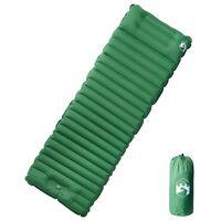 vidaXL Colchón de camping autoinflable con almohada 1 persona verde