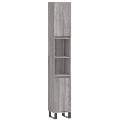 vidaXL Set de muebles de baño 3 pzas madera contrachapada gris sonoma