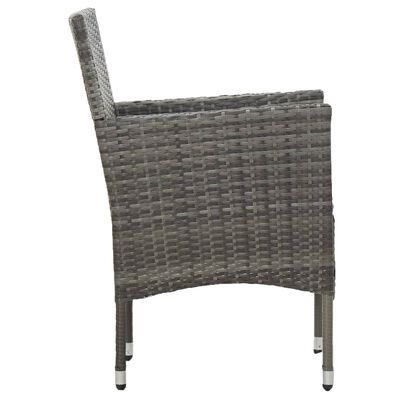 vidaXL Set de comedor de jardín 11 pzas ratán sintético gris