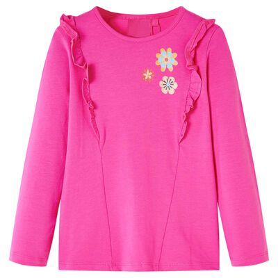 Camiseta infantil de manga larga rosa oscuro 128