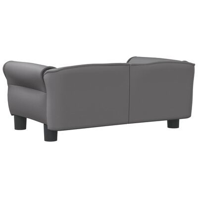 vidaXL Cama para perros de cuero sintético gris 70x45x30 cm