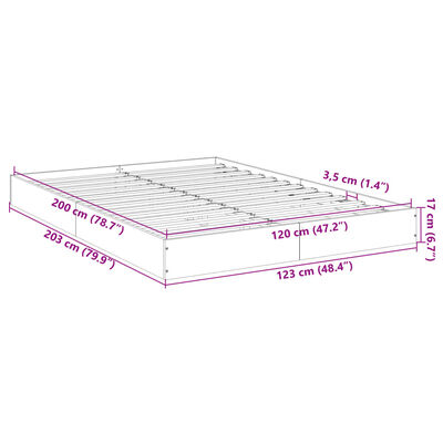 vidaXL Estructura de cama madera de ingeniería gris Sonoma 120x200 cm