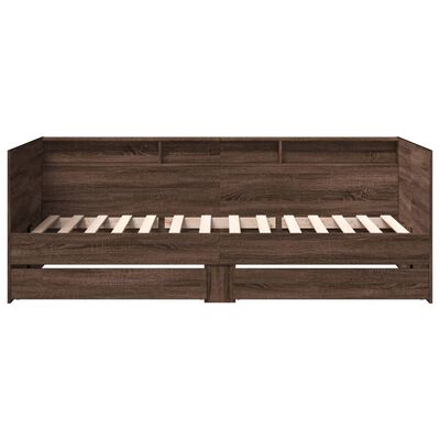 vidaXL Sofá cama con cajones sin colchón roble marrón 75x190 cm