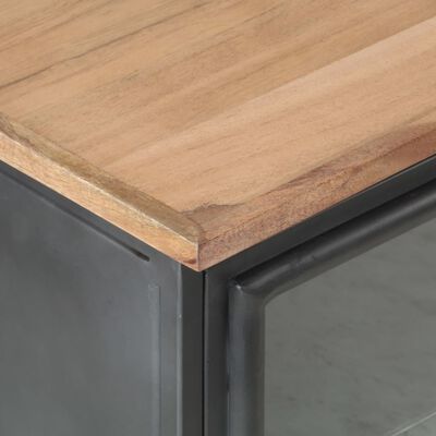 vidaXL Mesita de noche de madera maciza de acacia gris 40x30x50 cm