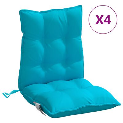 vidaXL Cojines para silla con respaldo bajo 4 uds tela Oxford turquesa