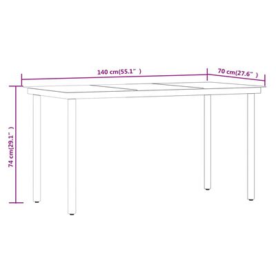 vidaXL Juego de comedor de jardín 7 piezas con cojines negro