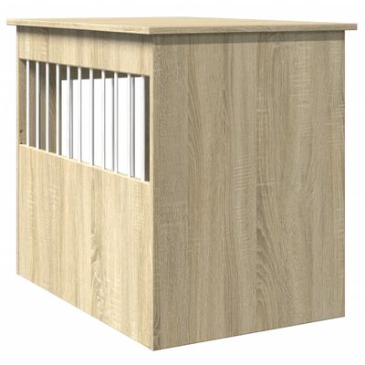 vidaXL Jaula para perros madera de ingeniería roble Sonoma 55x80x68 cm