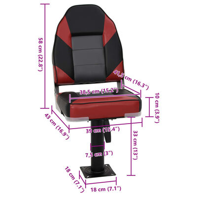 vidaXL Asiento para barco con pedestal giratorio 360°