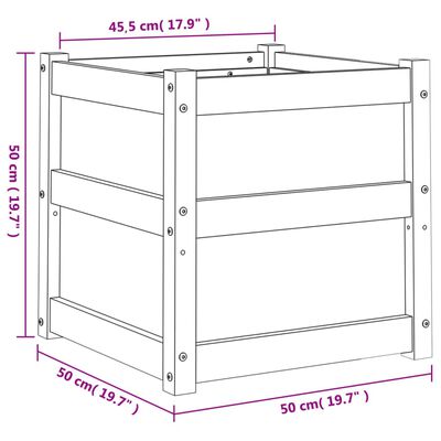 vidaXL Jardineras de exterior 2 unidades madera maciza de pino