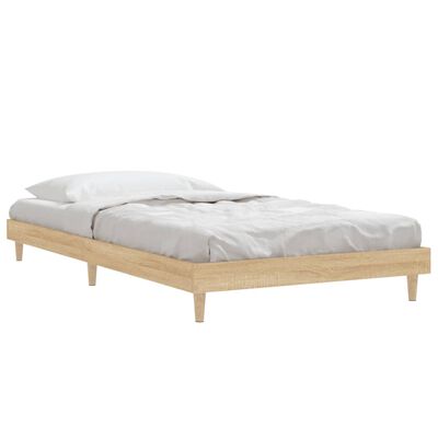 vidaXL Estructura de cama sin colchón madera roble Sonoma 100x200 cm