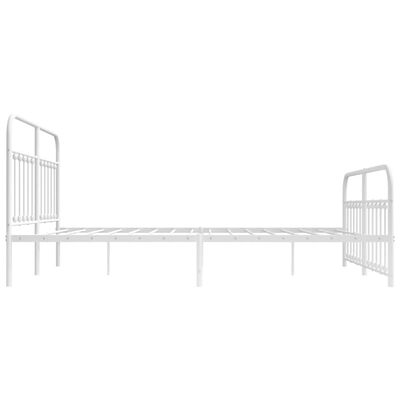 vidaXL Estructura cama sin colchón con estribo metal blanco 183x213 cm