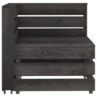 vidaXL Set de muebles de jardín 11 pzas madera de pino impregnada gris