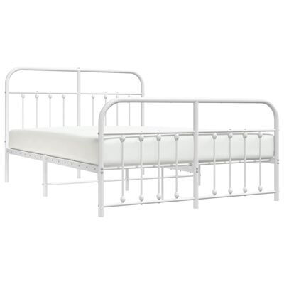 vidaXL Estructura cama sin colchón con estribo metal blanco 150x200 cm