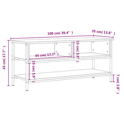 vidaXL Mueble para TV madera contrachapada roble Sonoma 100x35x45 cm